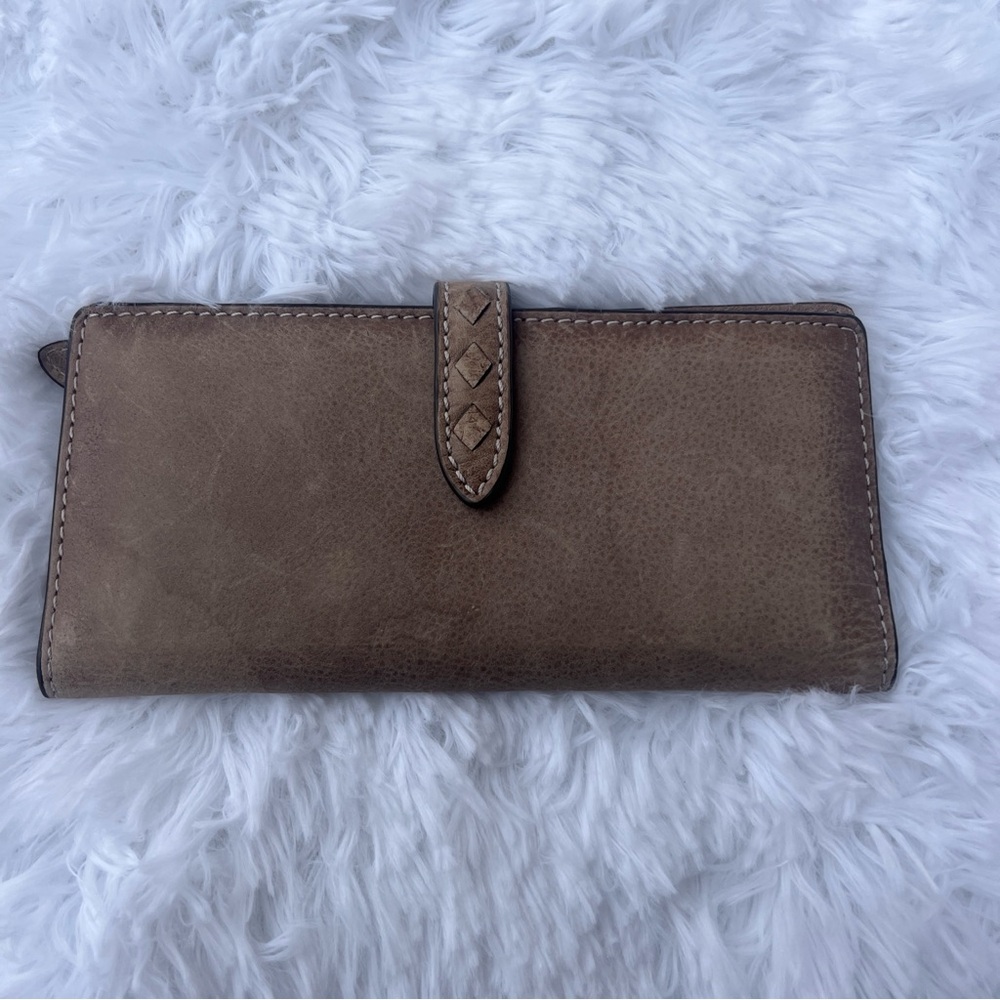 Frye Reed Slim Wallet Khaki Leather - Picture 2 of 11